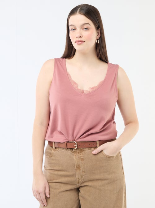 Lace-trim V-neck Camisole - Kiabi Lace-trim V-neck Camisole - Kiabi