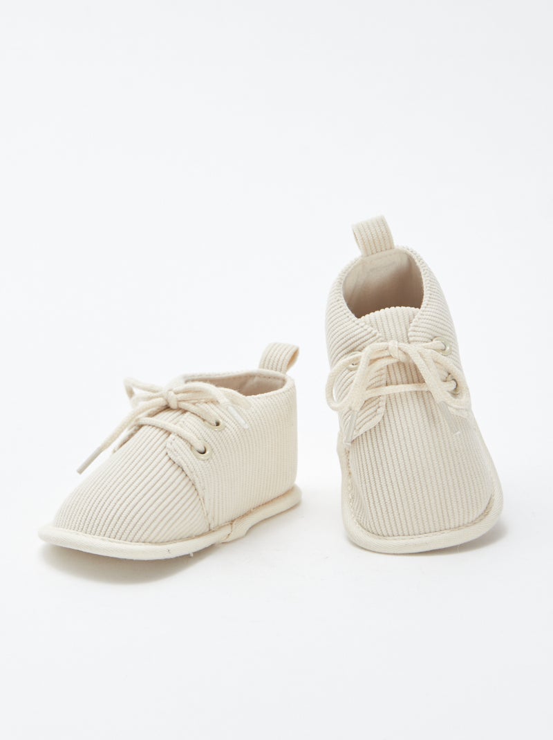 Lace-up Baby Booties beige - Kiabi