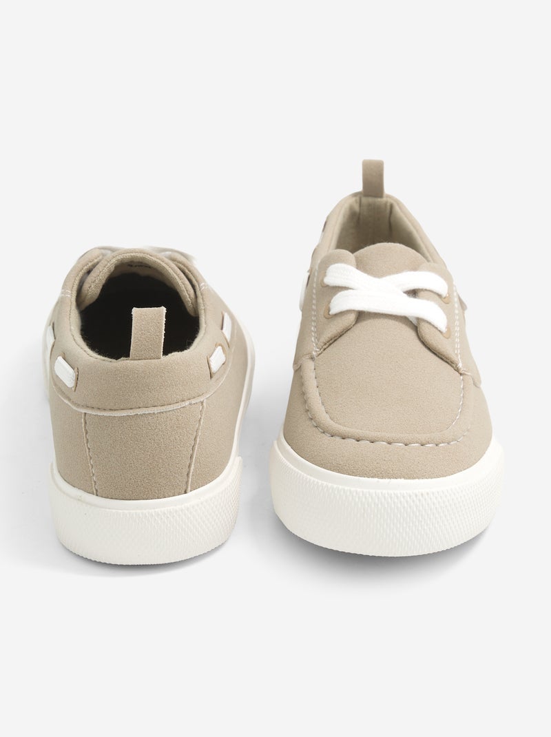 Lace-up boat shoes Beige - Kiabi