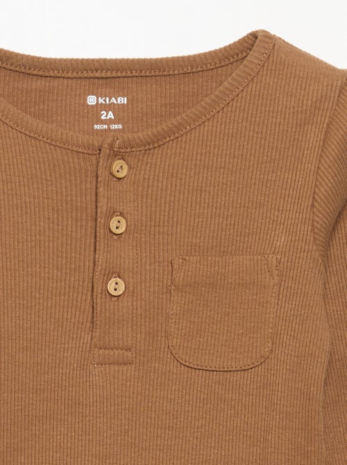 Langarm-Body mit Knopfleiste am Kragen - Kiabi Langarm-Body mit Knopfleiste am Kragen - Kiabi