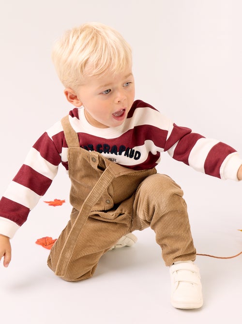 Langarm-Fleece-Sweatshirt mit Motiv - Kiabi