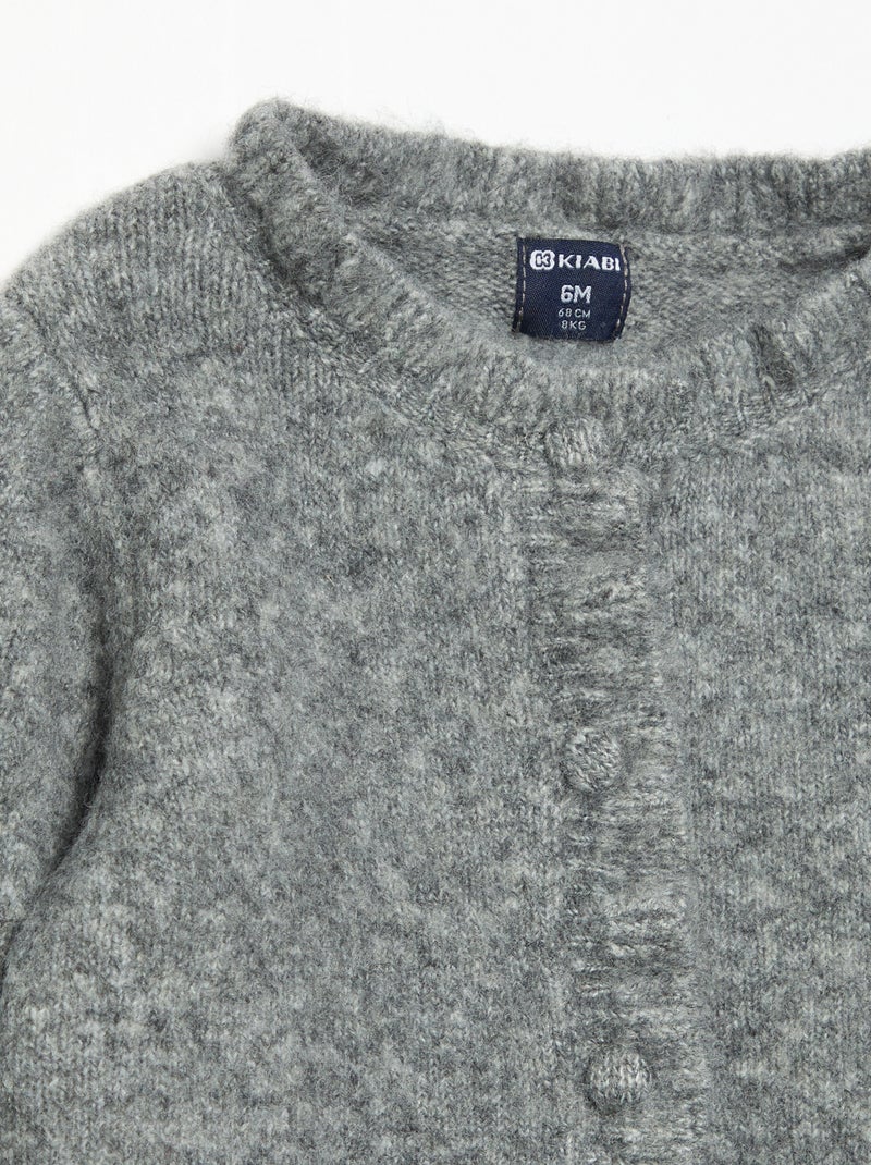 Langarm-Gilet mit Rüschen Grau - Kiabi