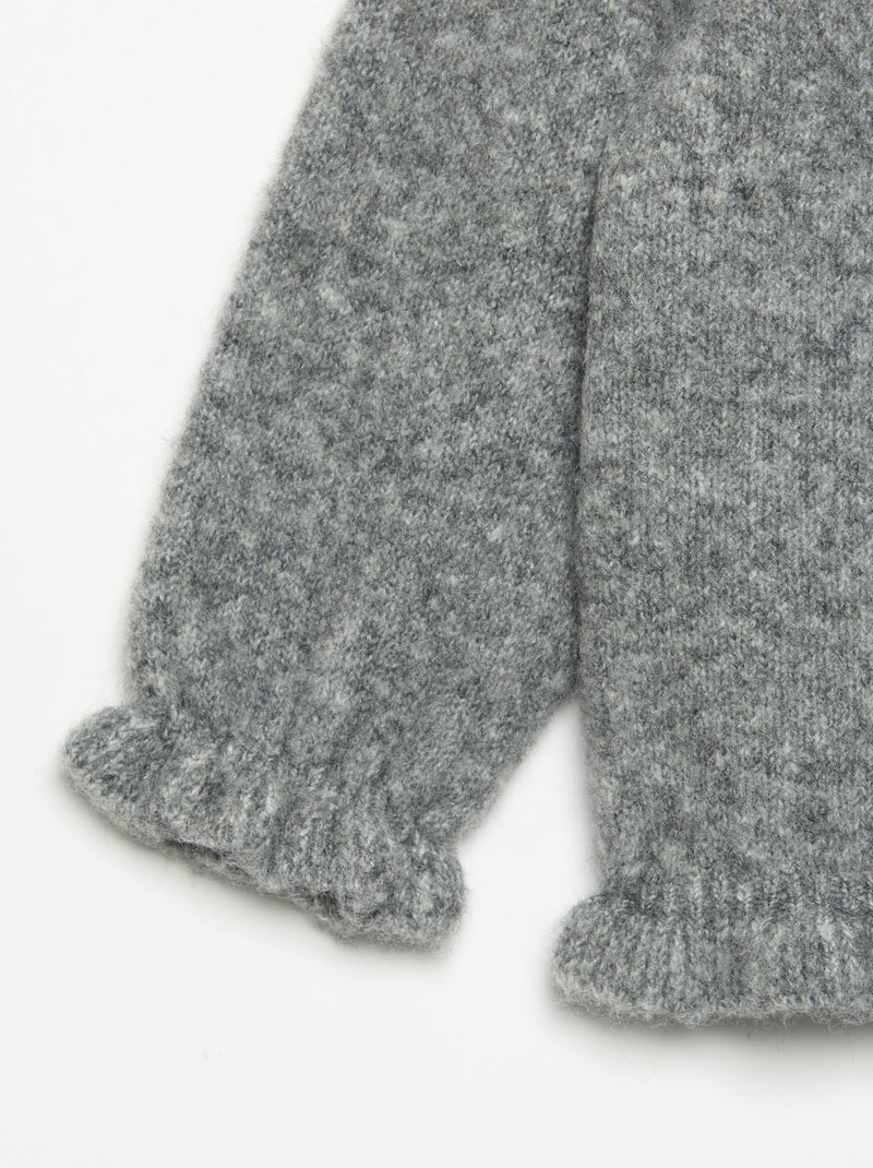 Langarm-Gilet mit Rüschen Grau - Kiabi