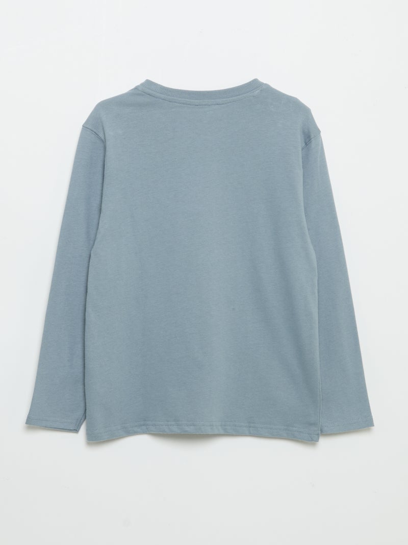 Langarm-Jersey-T-Shirt Blau - Kiabi