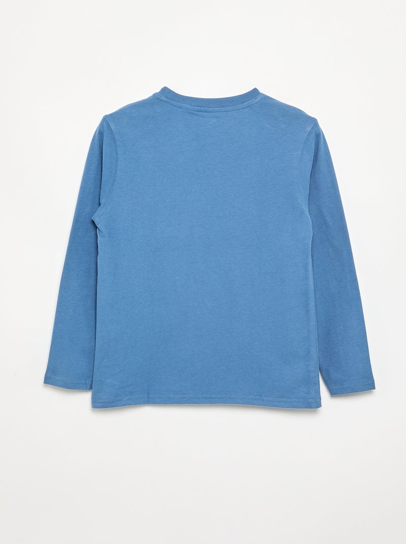 Langarm-Jersey-T-Shirt Blau - Kiabi