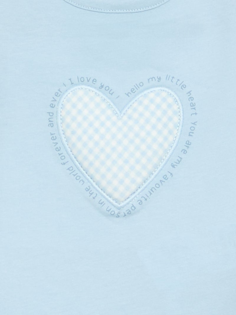 Langarm-Jersey-T-Shirt Bleu - Kiabi