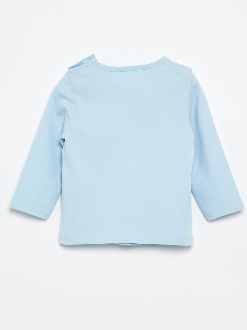 Langarm-Jersey-T-Shirt Bleu - Kiabi