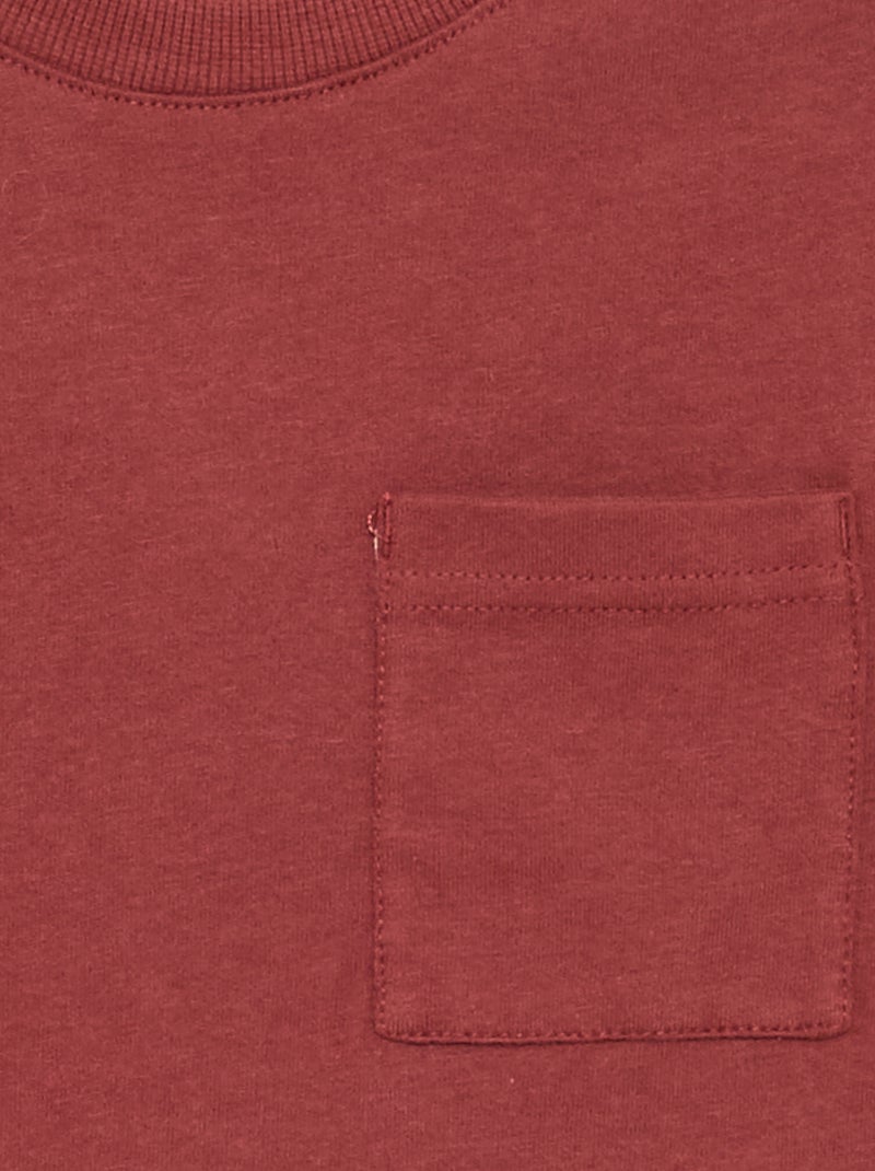 Langarm-Jersey-T-Shirt Braun - Kiabi