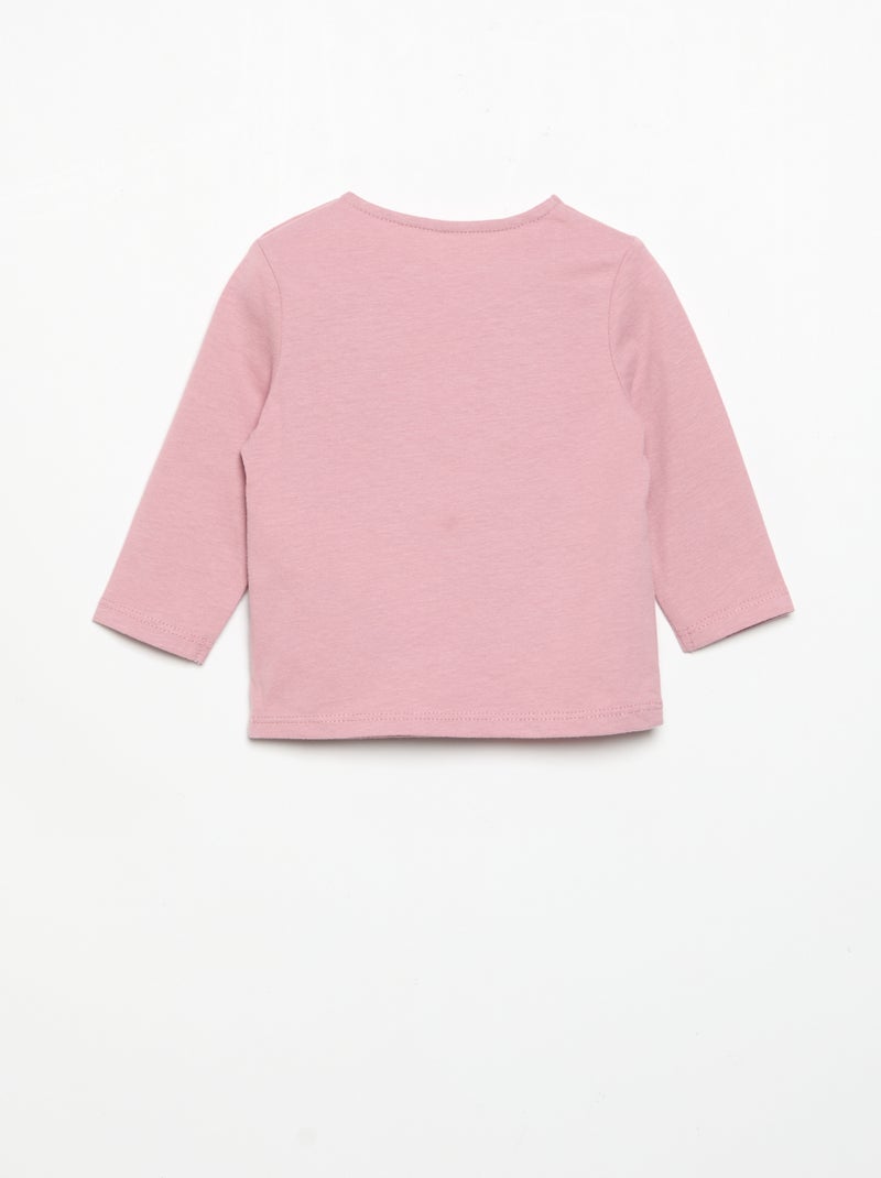 Langarm-Jersey-T-Shirt Violet - Kiabi