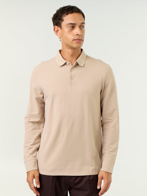 Langarm-Polo aus Piqué - Kiabi