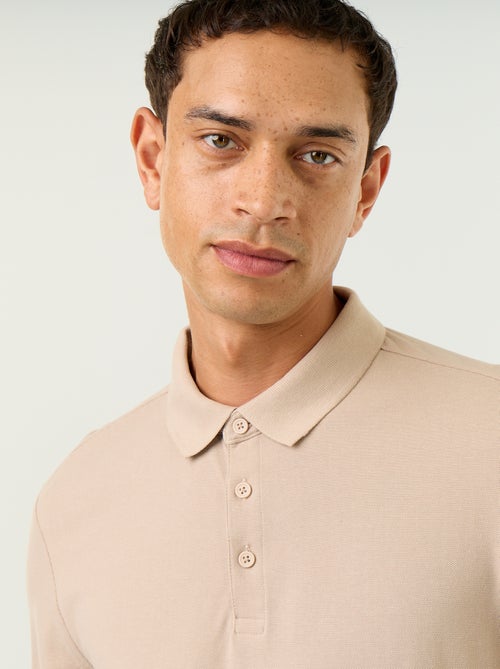 Langarm-Polo aus Piqué - Kiabi
