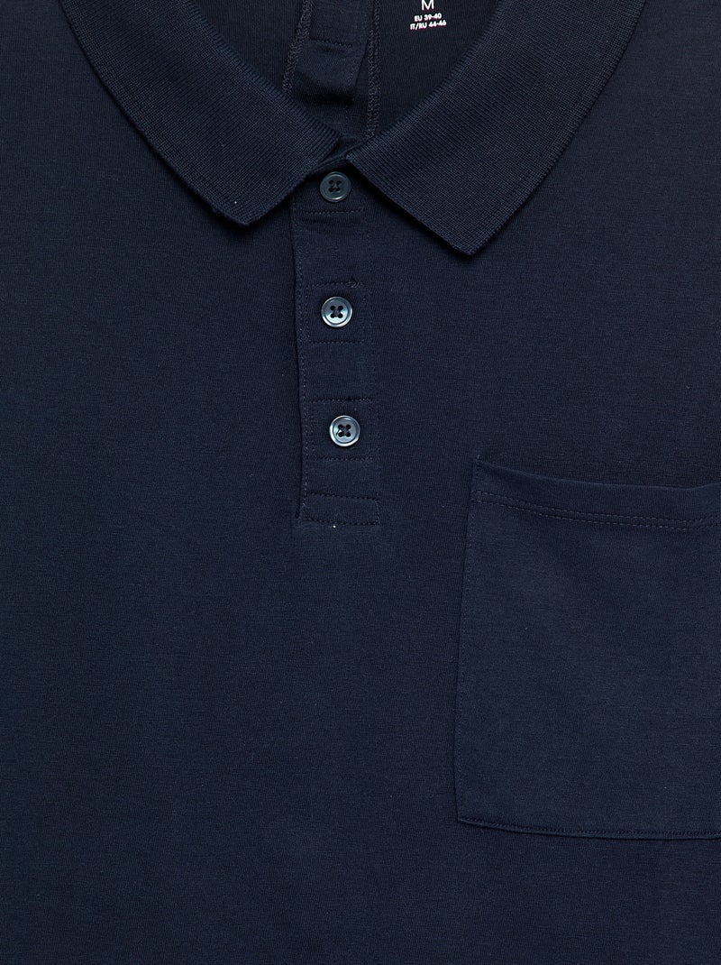 Langarm-Polo – Einfach anzuziehende Kollektion Blau - Kiabi