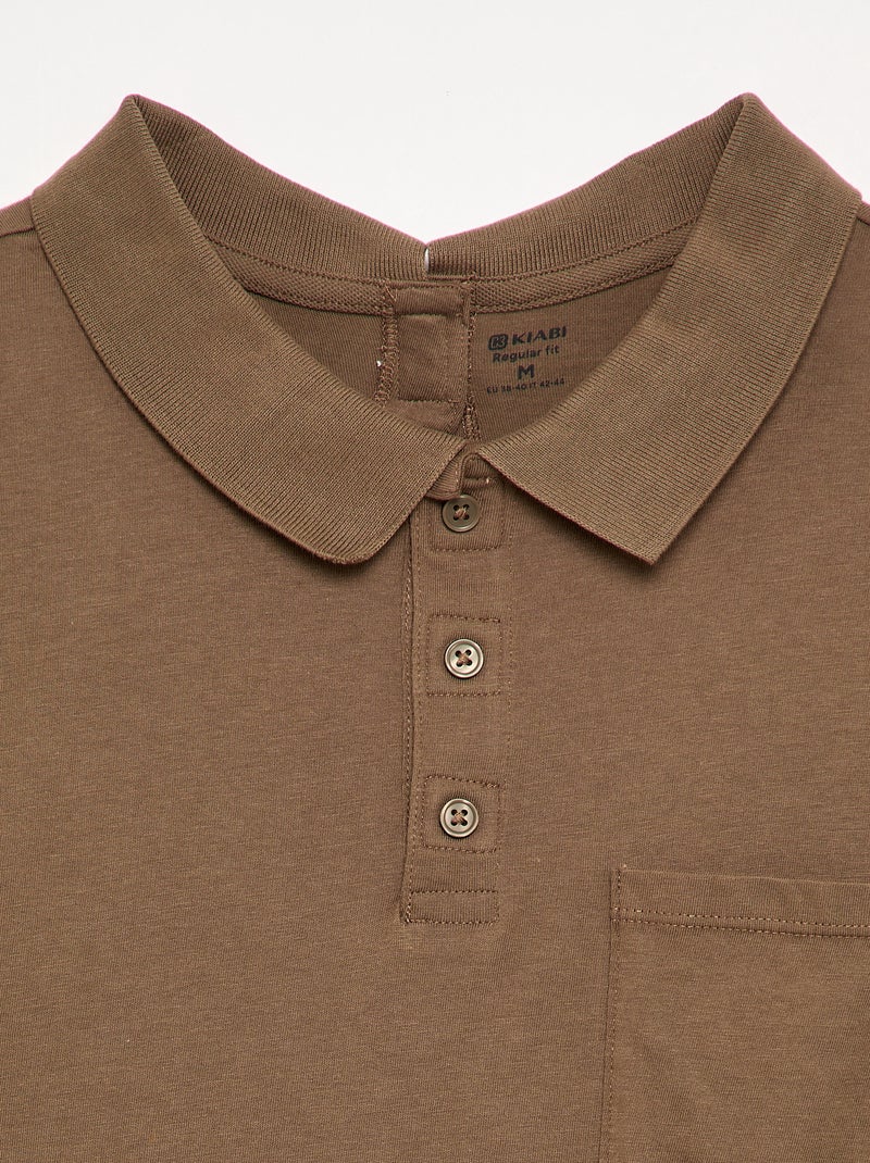 Langarm-Polo – Einfach anzuziehende Kollektion Braun - Kiabi