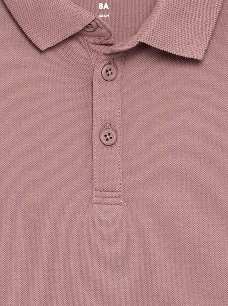 Langarm-Polo Lila - Kiabi