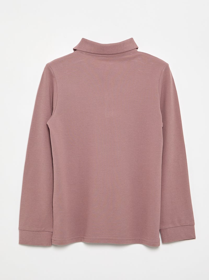 Langarm-Polo Lila - Kiabi