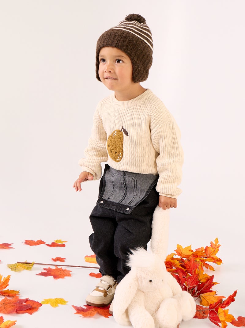 Langarm-Pullover Beige - Kiabi