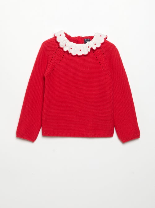 Langarm-Pullover mit Zierkragen - Kiabi