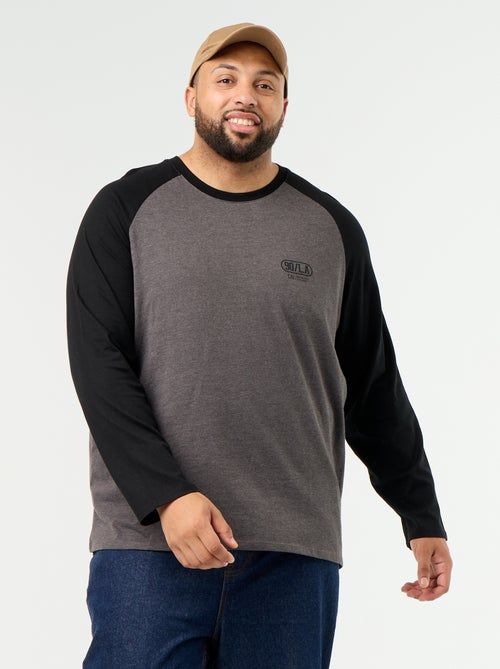 Langarm-Raglan-T-Shirt aus Jersey - Kiabi
