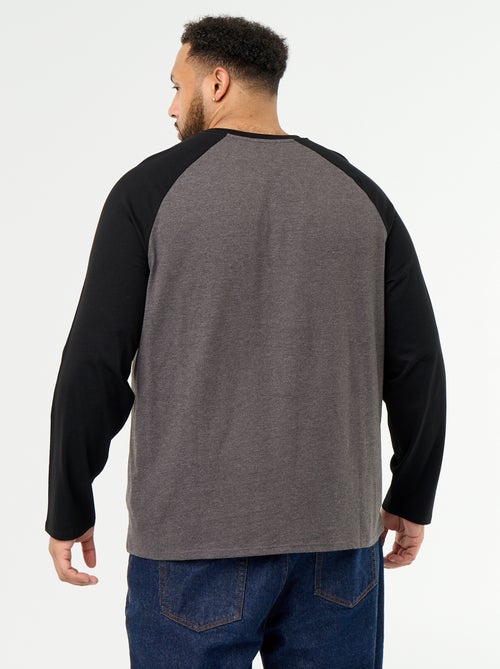 Langarm-Raglan-T-Shirt aus Jersey - Kiabi