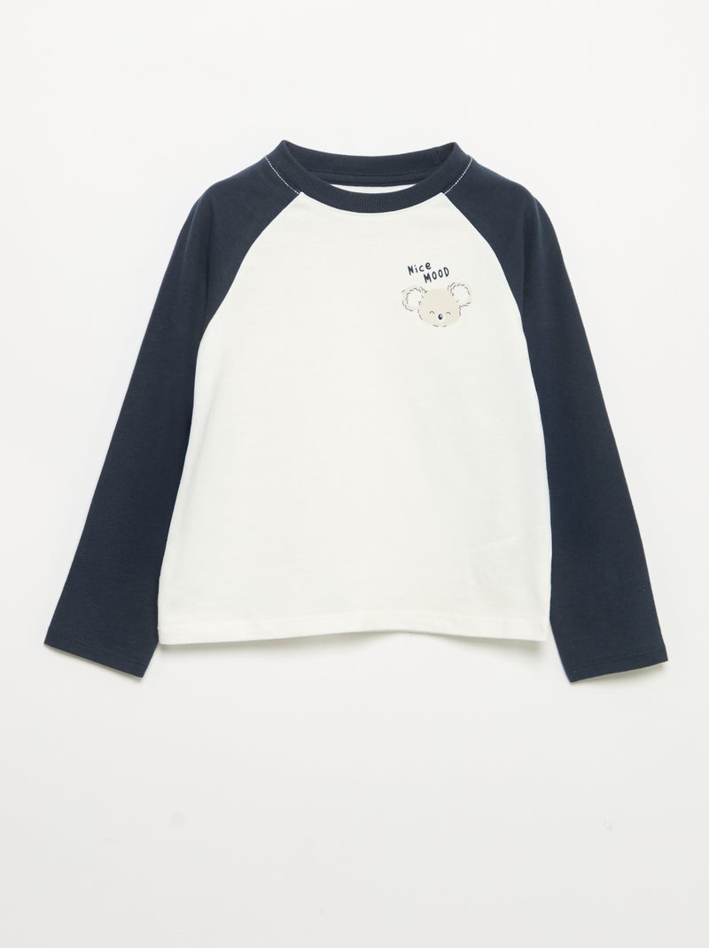 Langarm-Raglan-T-Shirt Bleu - Kiabi