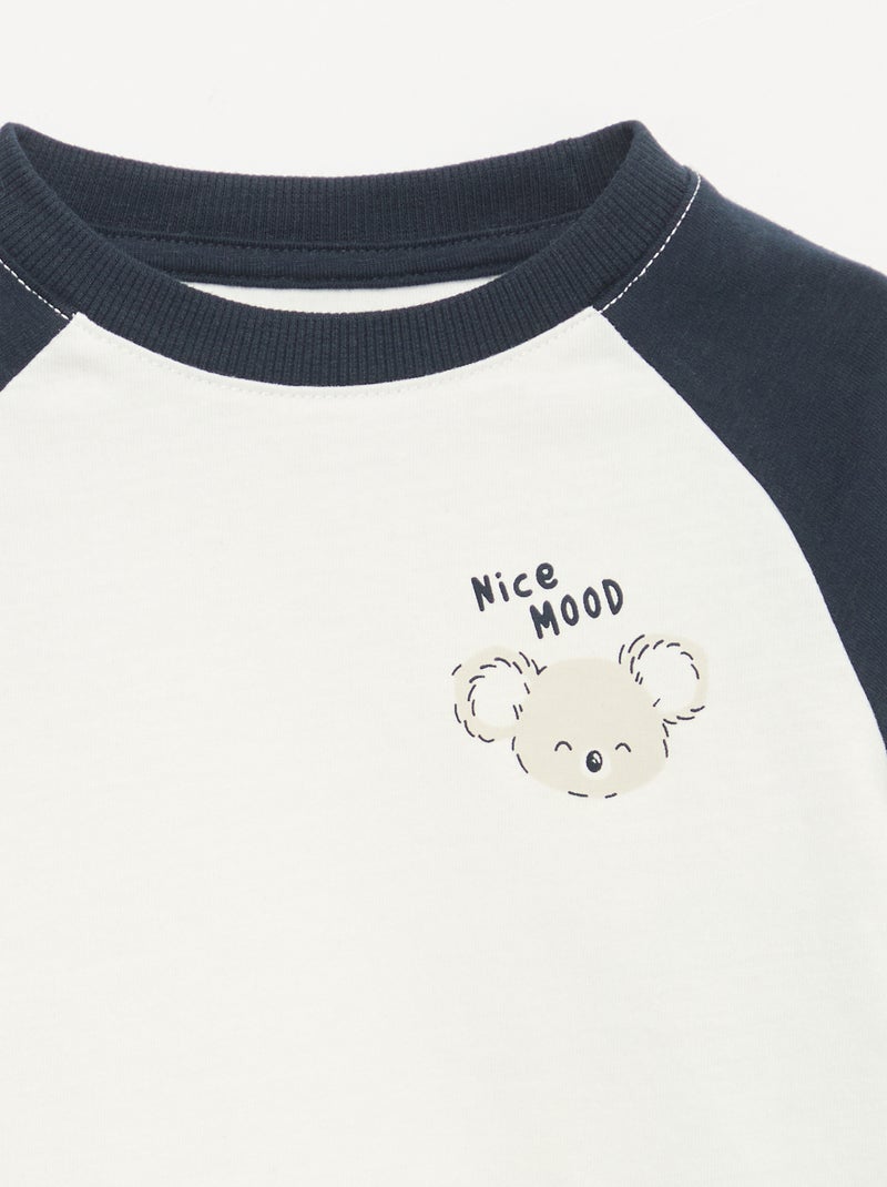Langarm-Raglan-T-Shirt Bleu - Kiabi