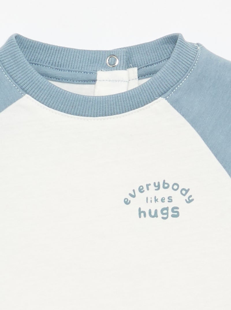 Langarm-Raglan-T-Shirt Bleu - Kiabi