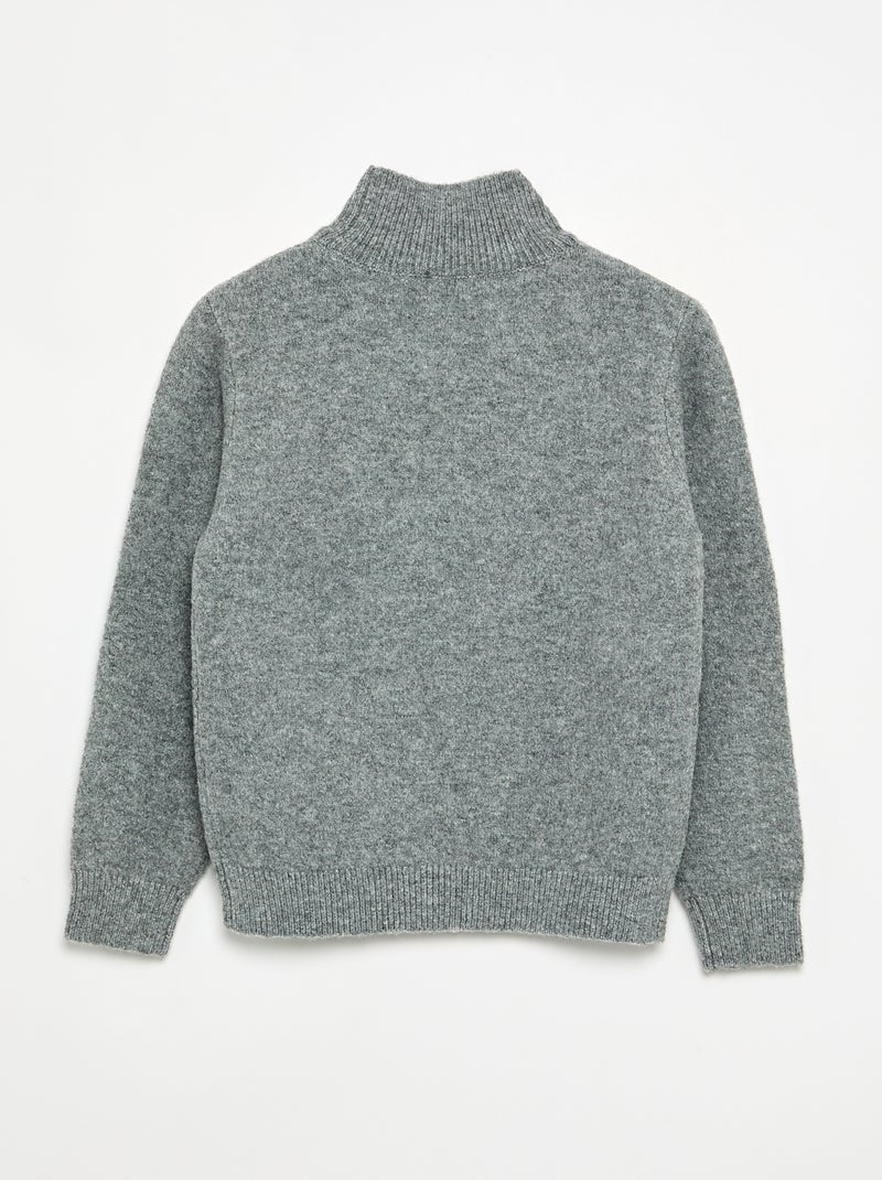 Langarm-Rollkragenpullover Grau - Kiabi