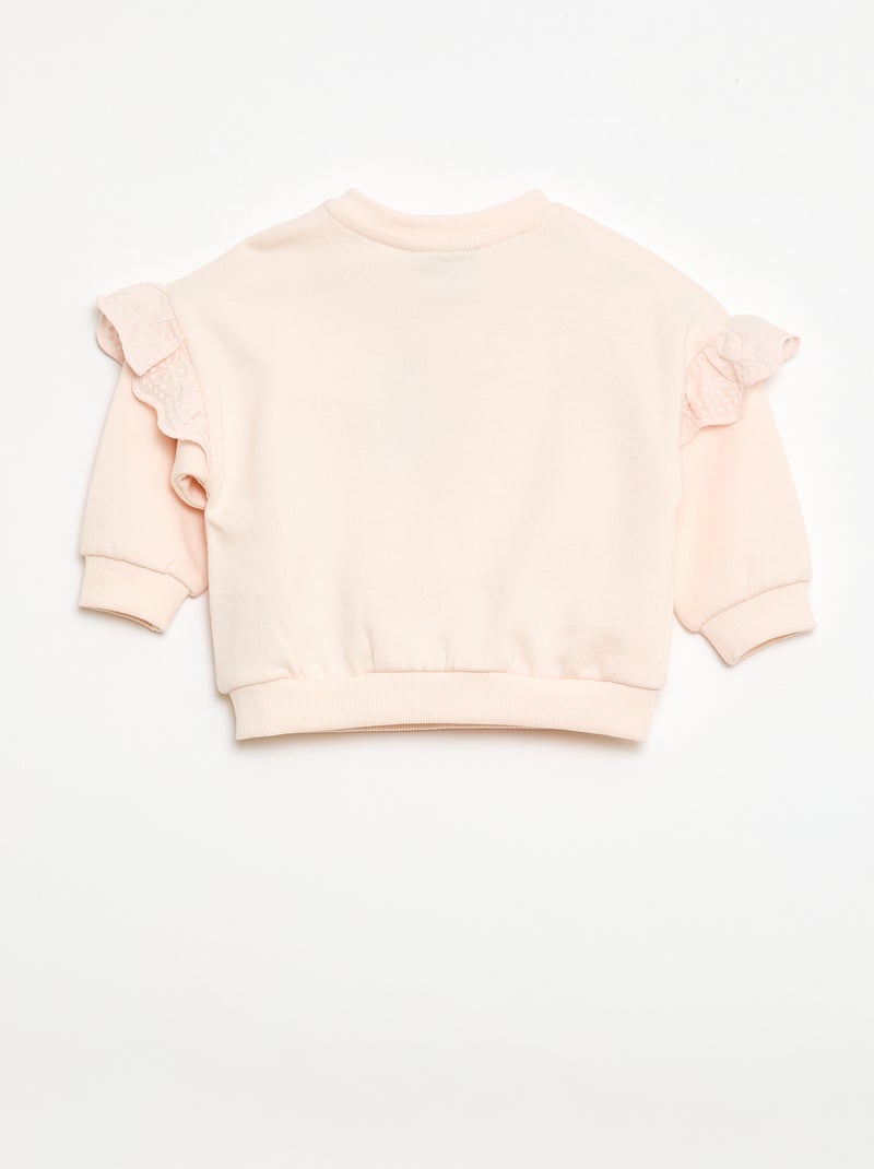 Langarm-Sweatshirt 'Minnie' 'Disney' mit bestickten Rüschen Rosa - Kiabi