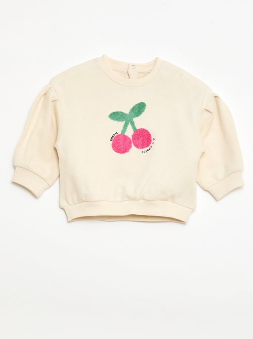 Langarm-Sweatshirt mit Bouclé-Patch - Kiabi