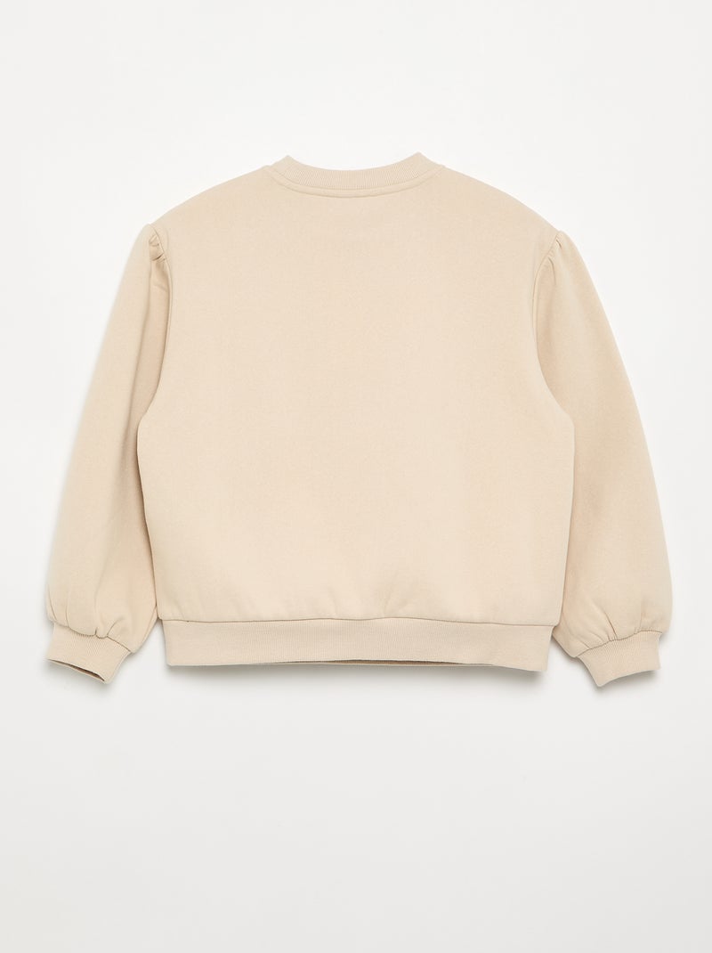Langarm-Sweatshirt mit Masche Beige - Kiabi