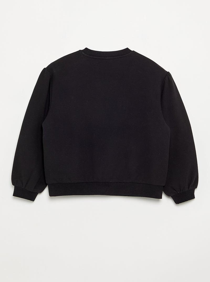 Langarm-Sweatshirt mit Masche Schwarz - Kiabi