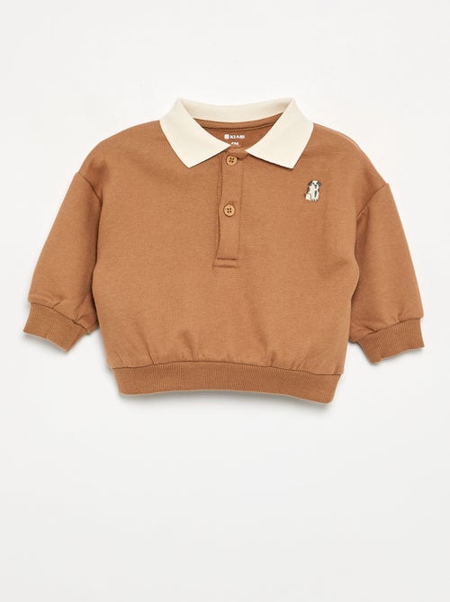 Langarm-Sweatshirt mit Polokragen - Kiabi