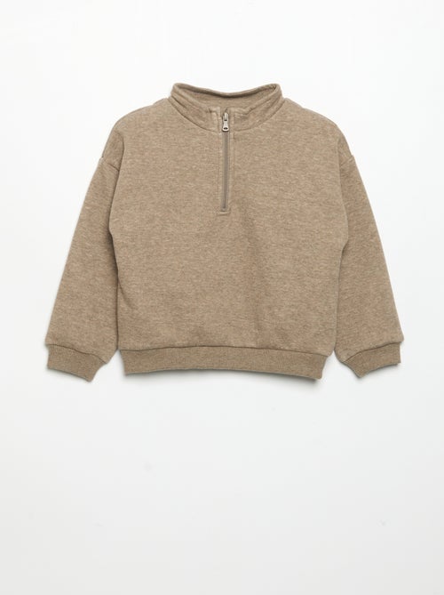 Langarm-Sweatshirt mit Reissverschlusskragen - Kiabi