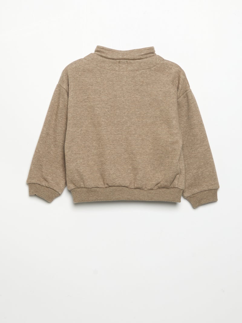 Langarm-Sweatshirt mit Reissverschlusskragen Marron - Kiabi
