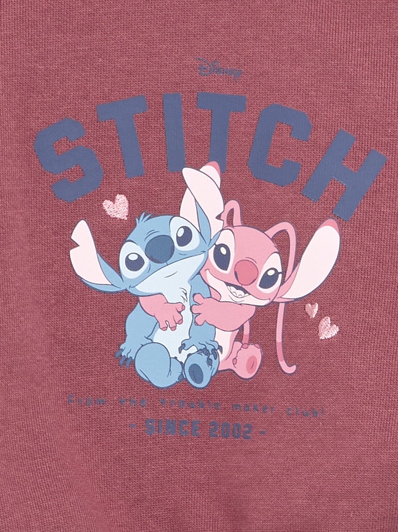 Langarm-Sweatshirt mit Rüschen an den Schultern Rose - Kiabi