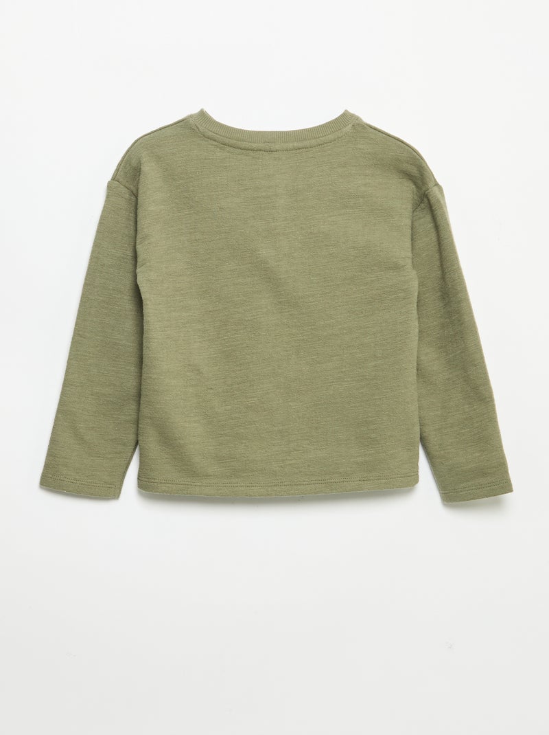 Langarm-T-Shirt aus Baby-Terry Vert - Kiabi