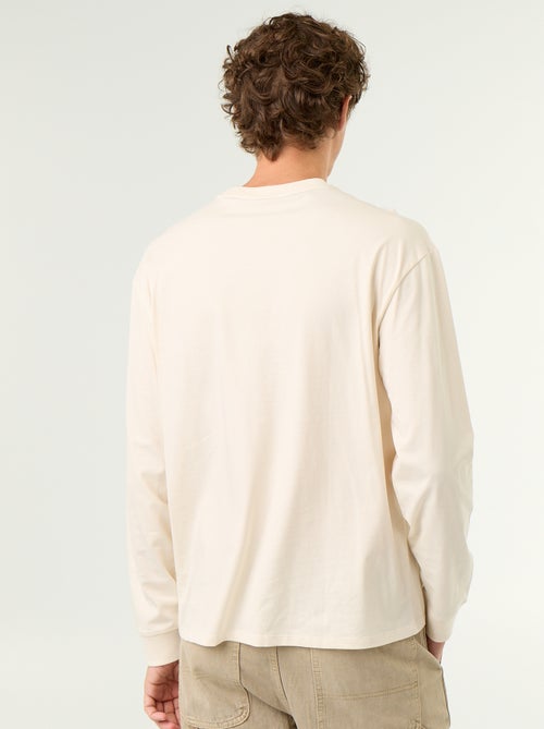 Langarm-T-Shirt aus Baumwolle mit Rundhalsausschnitt - Kiabi