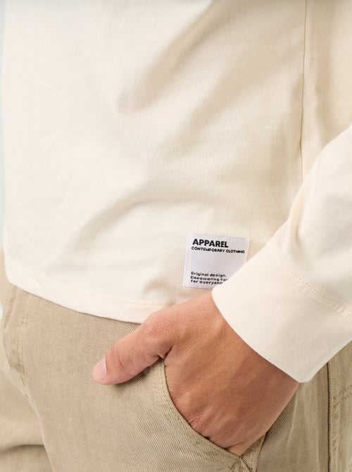 Langarm-T-Shirt aus Baumwolle mit Rundhalsausschnitt - Kiabi