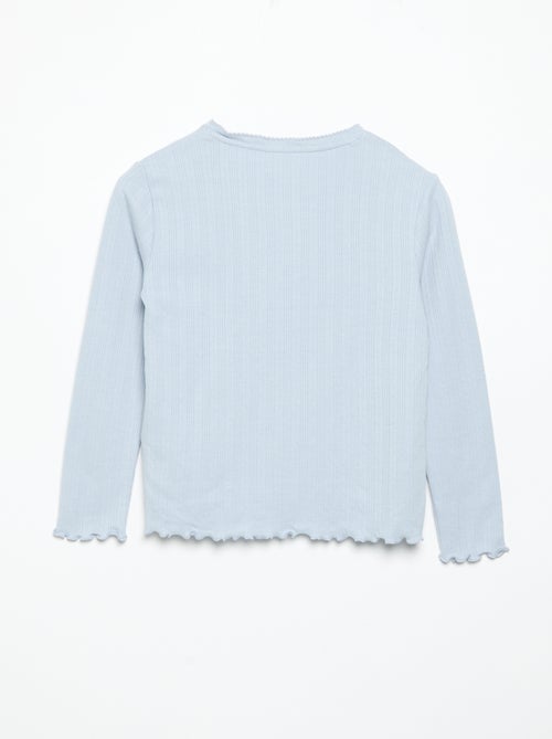 Langarm-T-Shirt aus Pointelle-Strick - Kiabi