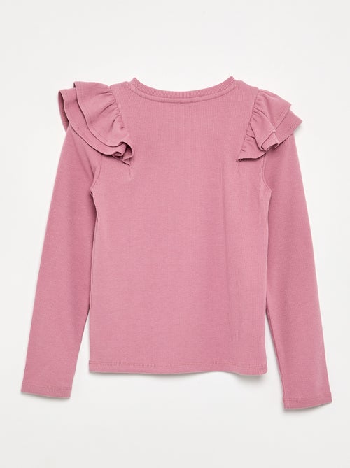 Langarm-T-Shirt aus Rippstrick - Kiabi