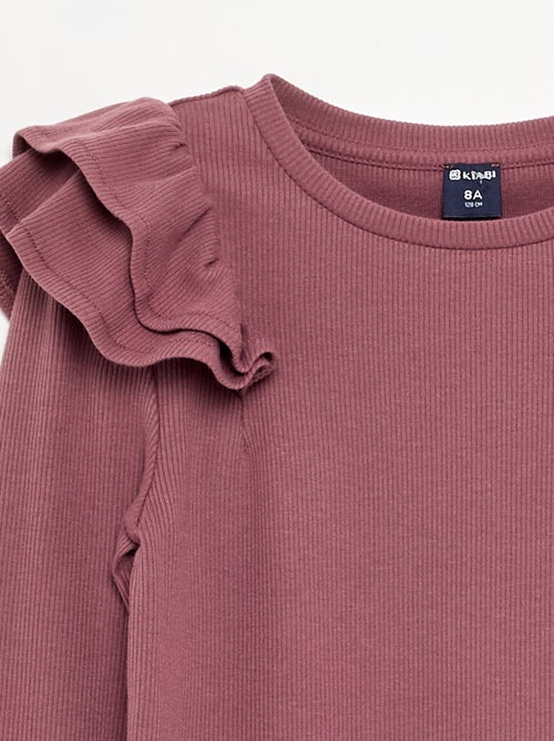 Langarm-T-Shirt aus Rippstrick - Kiabi