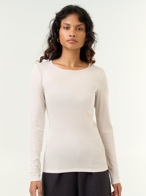Langarm-T-Shirt aus Wollmischung - Kiabi