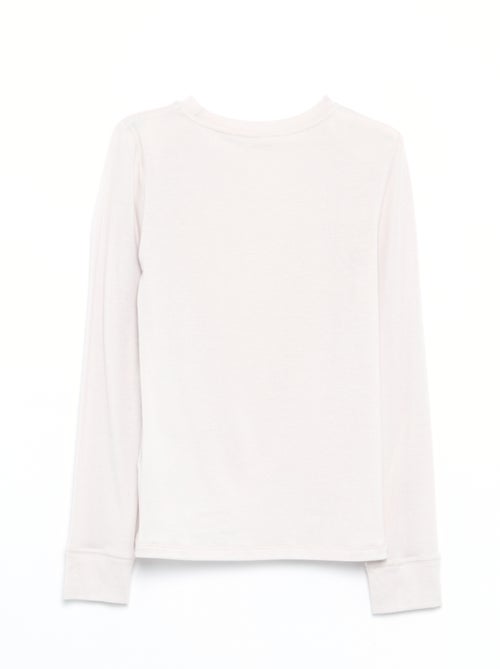 Langarm-T-Shirt aus Wollmischung - Kiabi