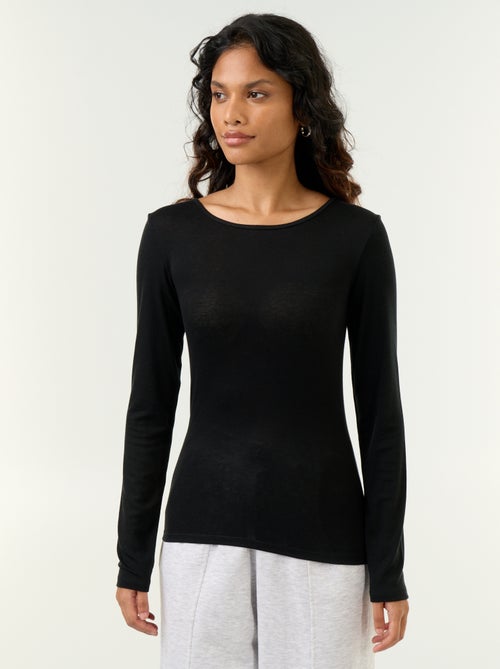Langarm-T-Shirt aus Wollmischung - Kiabi