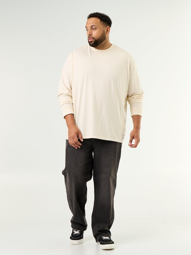 Langarm-T-Shirt Beige - Kiabi