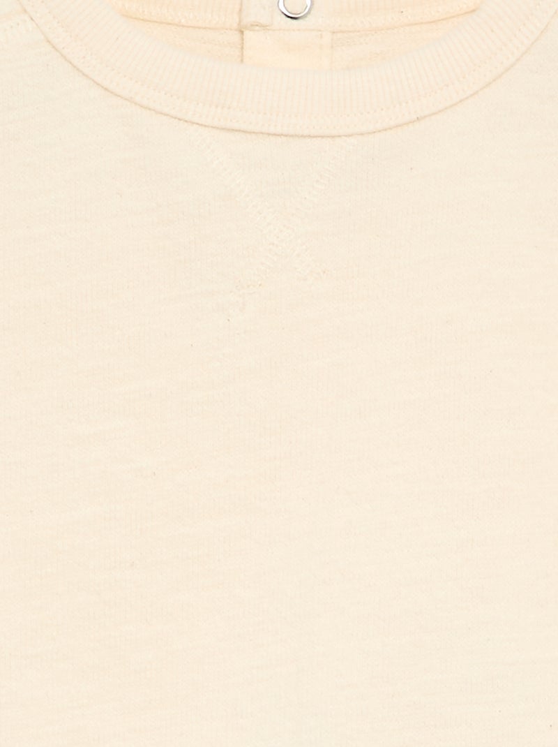 Langarm-T-Shirt Ecru - Kiabi