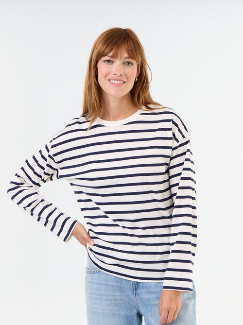 Langarm-T-Shirt gestreift - Kiabi