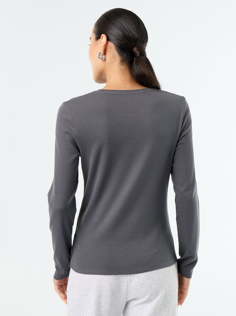 Langarm-T-Shirt Grau - Kiabi