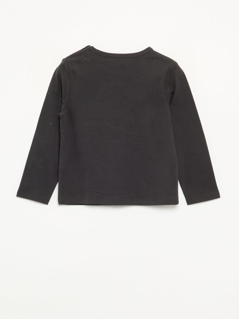 Langarm-T-Shirt 'Halloween' Gris - Kiabi
