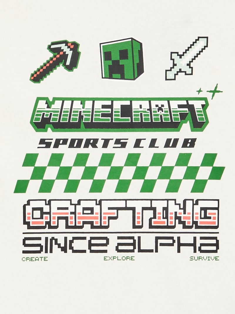 Langarm-T-Shirt 'Minecraft' Weiß - Kiabi